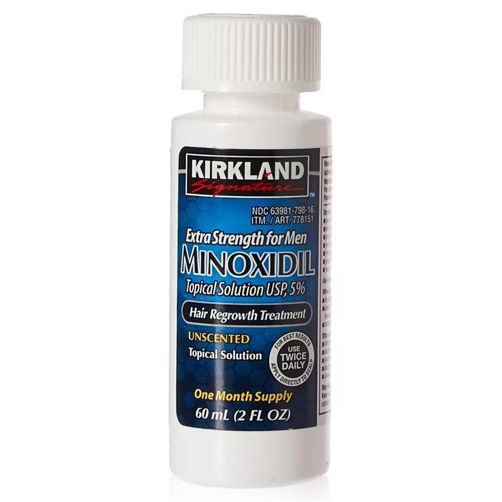 Kirkland Minoxidil 5% Topical Solution Extra Strength Hair Regrowth Treatment for Men Dropper Applicator