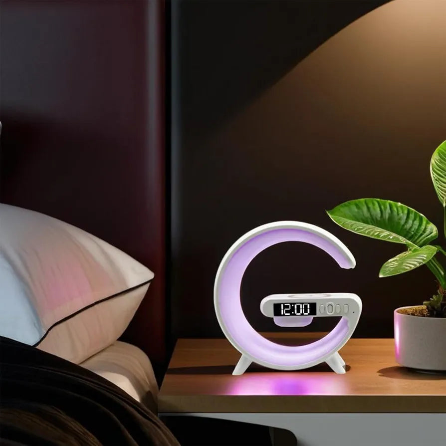 Alarm Clock G Shaped Bedside Lamp Wireless