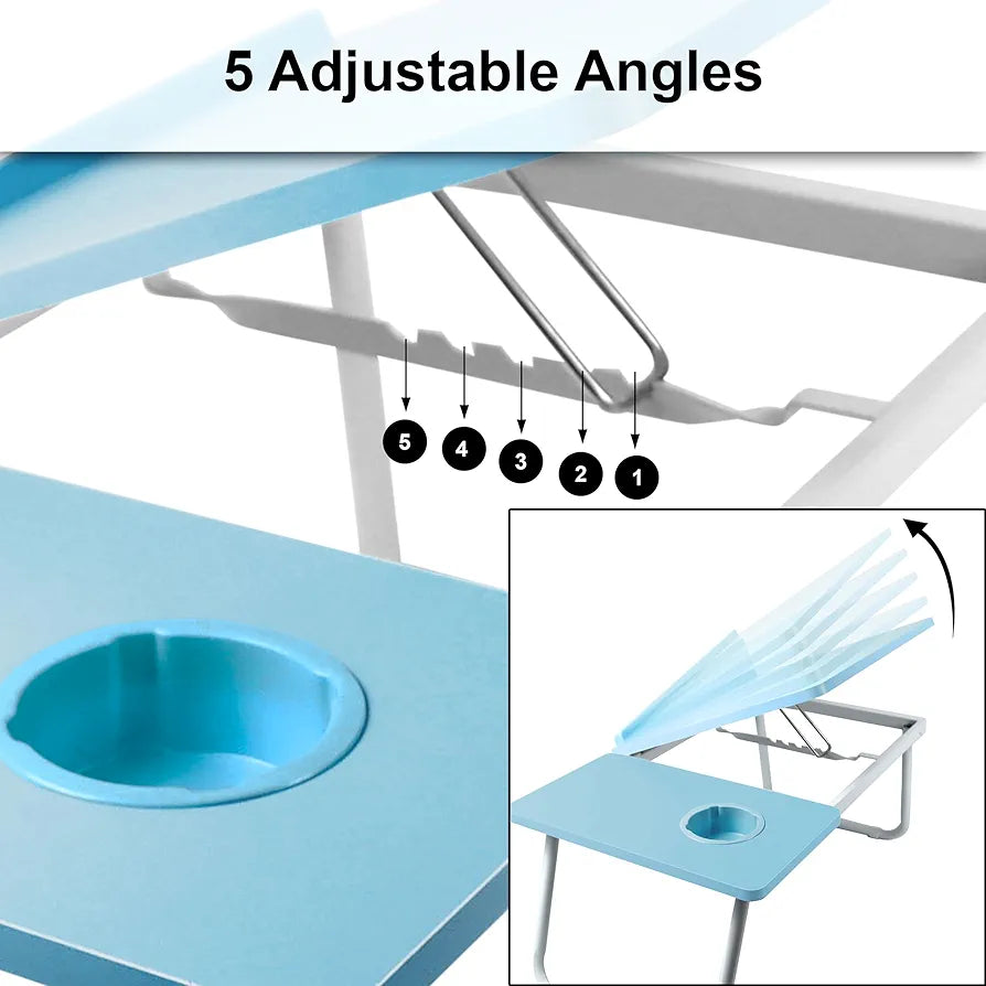 Folding Laptop Table, Bed Desk With Foldable