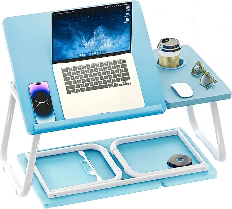 Folding Laptop Table, Bed Desk With Foldable
